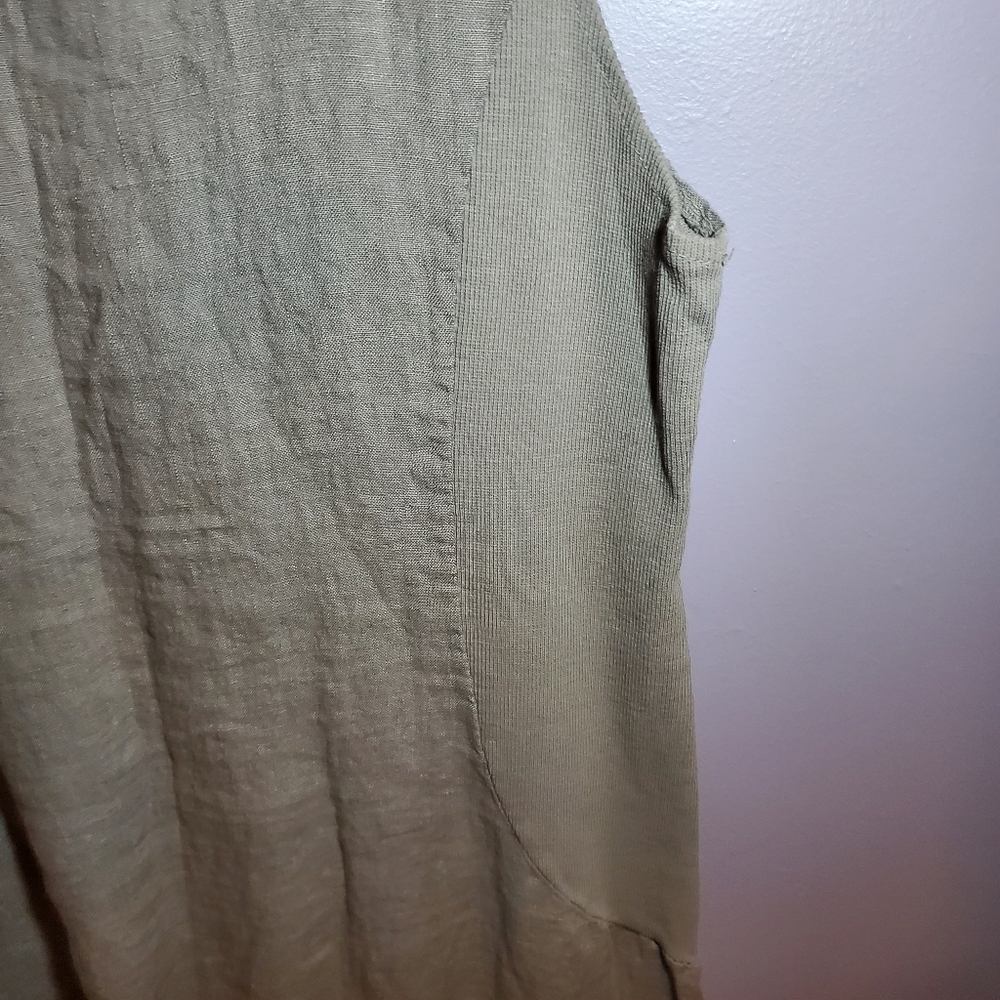 Sleeveless Linen Tunic Dress in Taupe - Picture 4 of 5